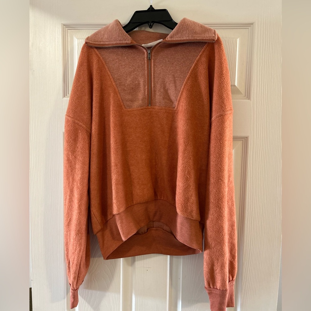 Double Zero Terracotta Half-Zip Sweater